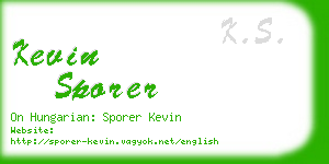 kevin sporer business card